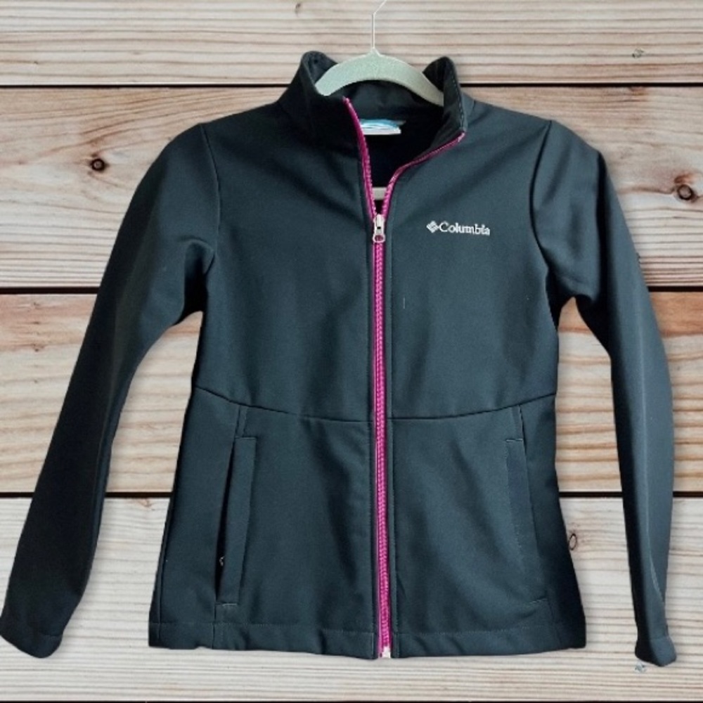 Columbia Girls Black Full Zip Fleece Lined Jacket